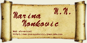 Marina Nonković vizit kartica